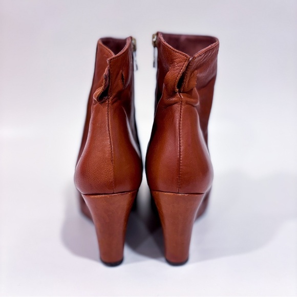 PEDRO MIRALLES – Brown leather‎ wedge ankle boots * - Picture 6 of 7
